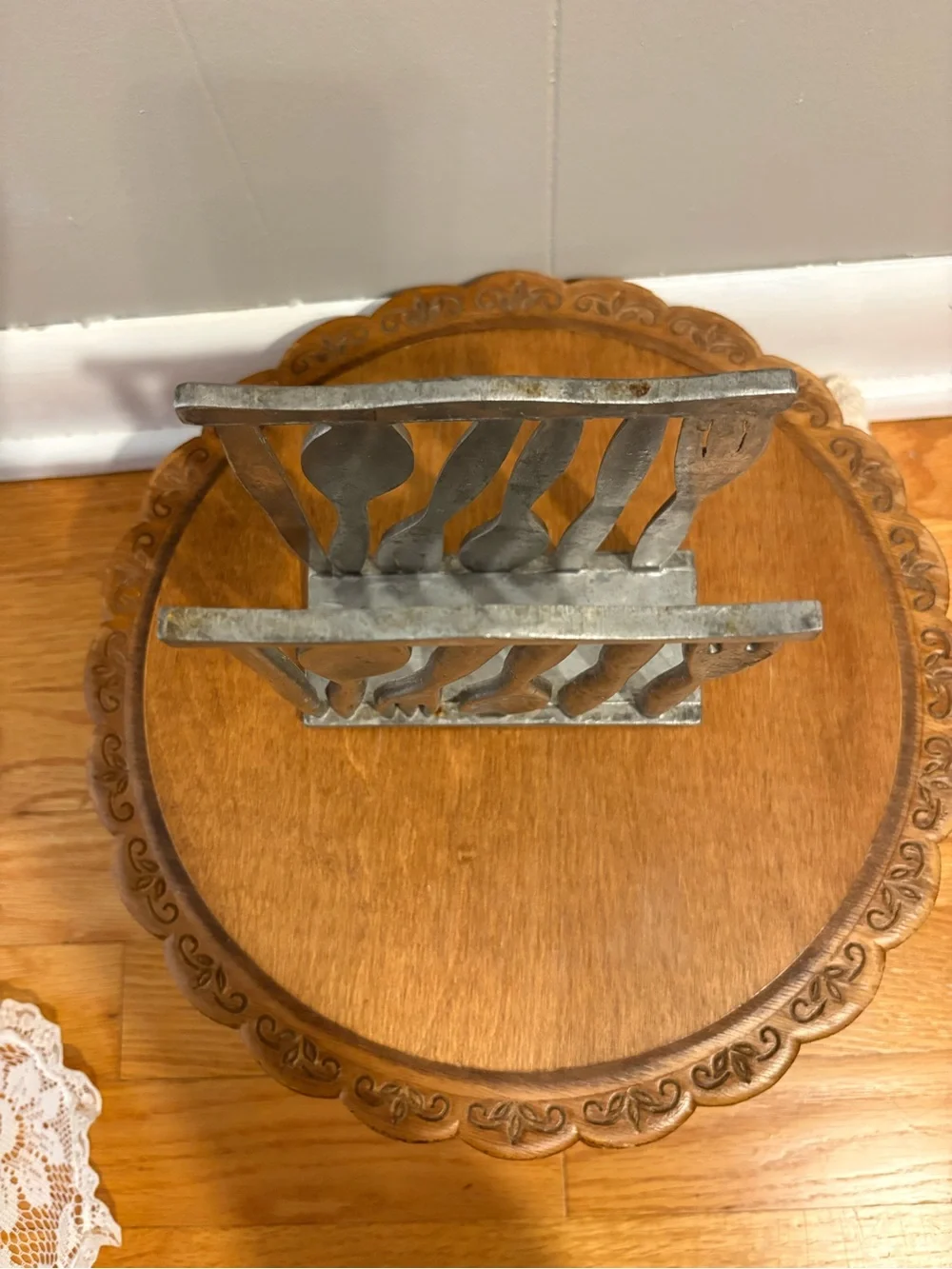 MCM Pewter Napkin Holder - Forks and Spoons